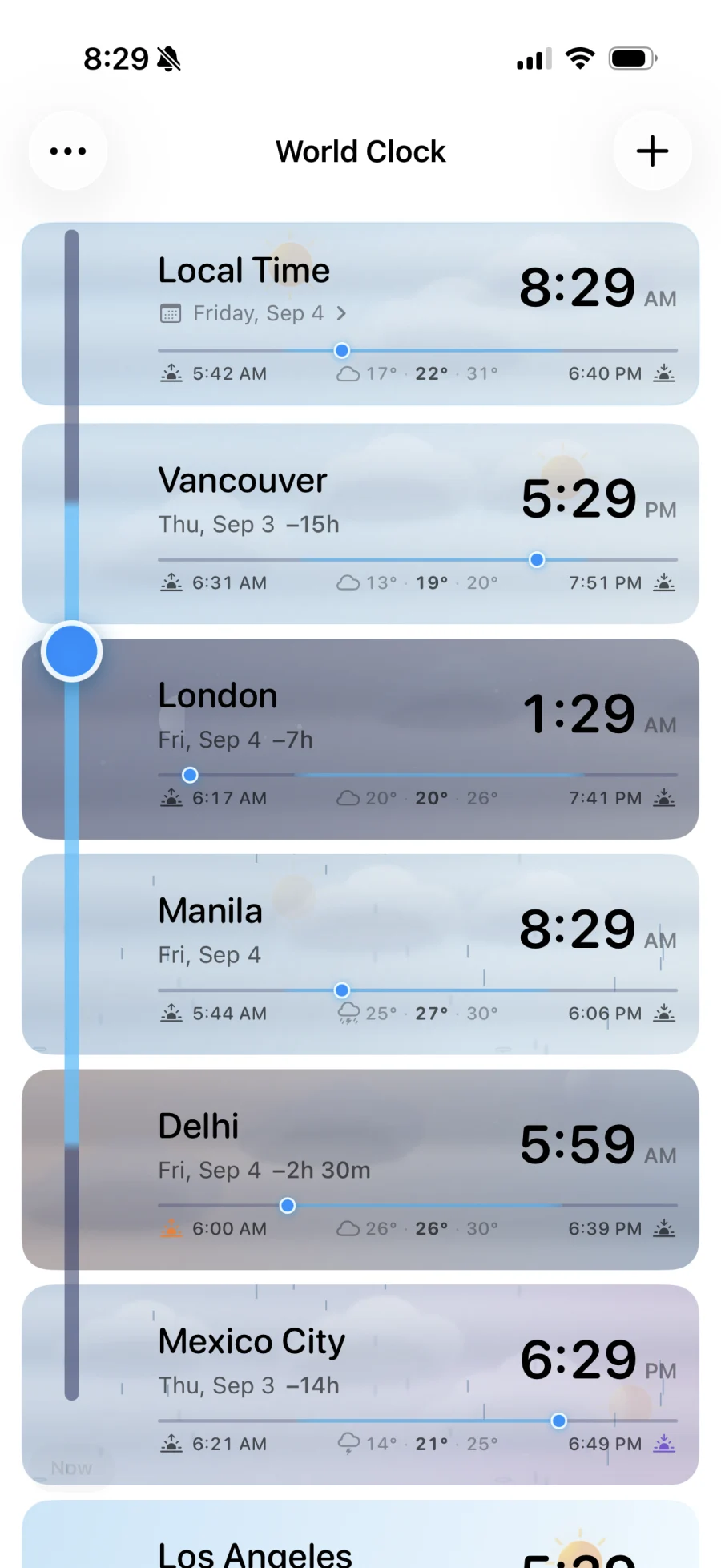diClock world clock in light mode